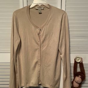 Solid beige long Sleeve cardigan size L